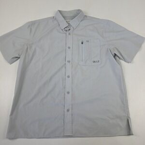 Gillz Shirt Mens Large Gray Short Sleeve Fishing Hiking Vented Outdoors